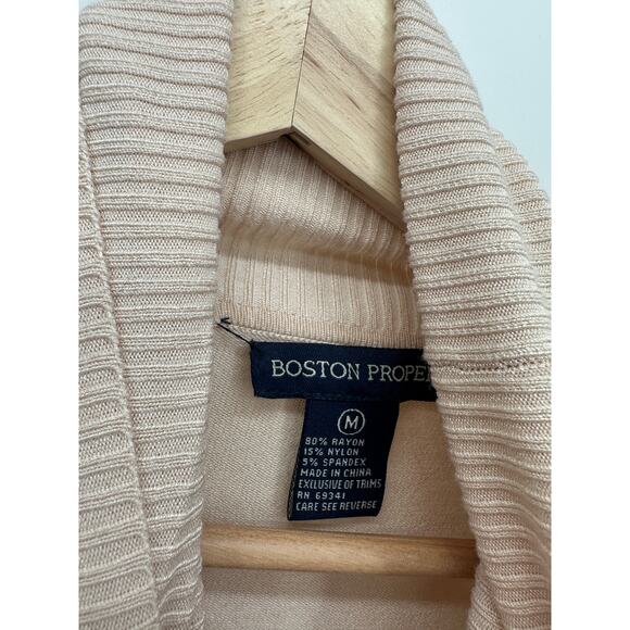 Boston Proper Womens Cream Floral Stitched Turtleneck Sweater Size M Neutral - Picture 7 of 7